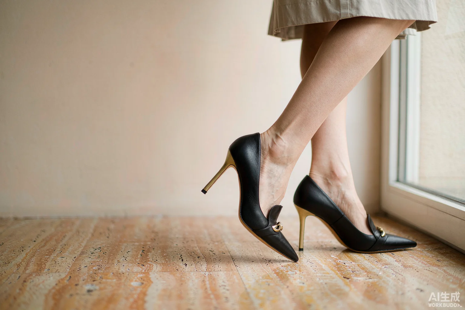 VELORA handcrafted black leather pumps